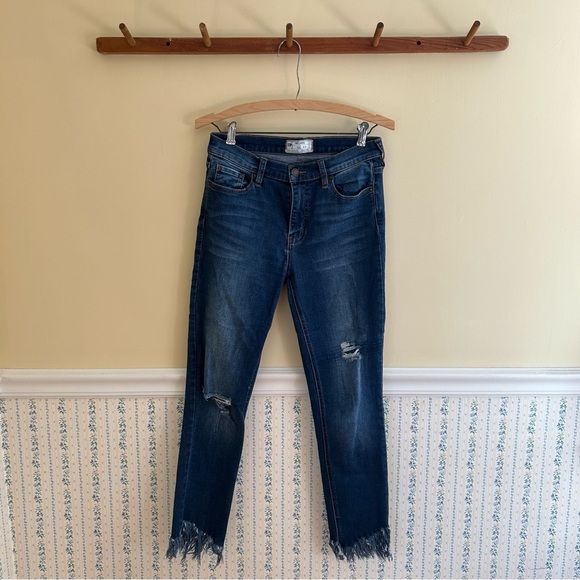 Free People Skinny Frayed Hem Jeans - Picture 1 of 9